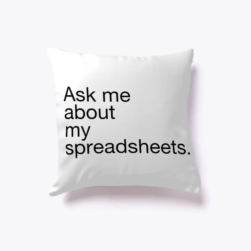 Spreadsheets pillow (light)